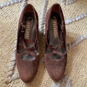 Vintage Prevata Italy Brown Bootie Heels 6